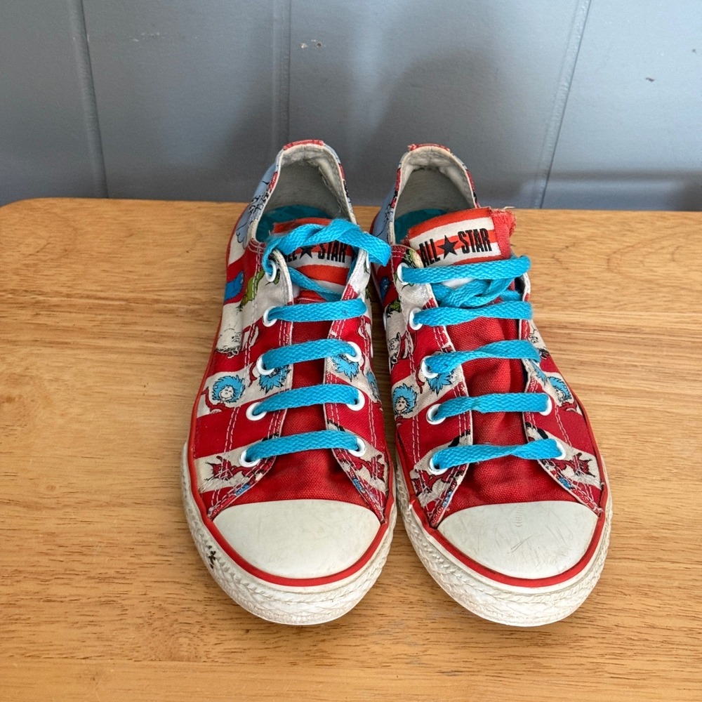 Converse Chuck Taylor All Star Dr Seuss Low Top Sneakers Womens 6 Kids 4 Rare - Picture 4 of 9